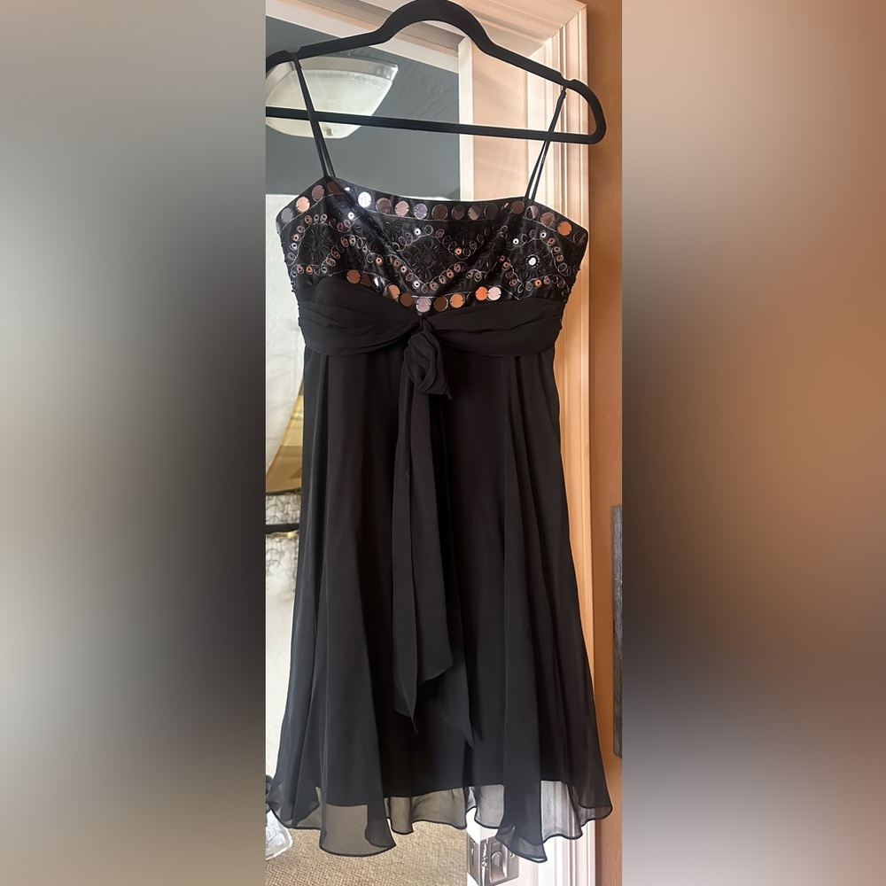 BCBGMaxAzria Black Dress with Gold Accents Size 6